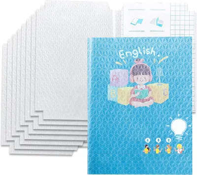 Image de Housse de protection A4, 34 x 47 cm, lot de 10, transparente, étanche, en PVC, pour manuels scolaires
