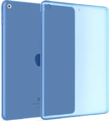 Produktbild von Hülle Kompatibel mit Apple iPad (9.7) 2017-2018 - Transparent Silikon Cover Case Schutzhülle in Blau