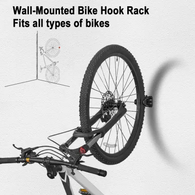 Produktbild von Wandfahrradhalter, verstellbarer Fahrradständer, Fahrradhalter für die Garage, Tragkraft bis zu 27 kg, schwarz