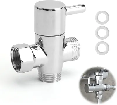 Productafbeelding van Omschakelventiel 1-2 inch driewegventiel T-stuk omschakelventiel douche massief messing chroom