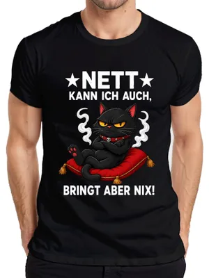 Productafbeelding van "Nett" kan ik ook, maar dit is geen goed statement. Sarcasme. Heren T-shirt, zwart, XXL