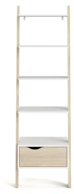 Immagine prodotto di Calicosy - Libreria 4 ripiani, 1 cassetto bianco e rovere decorativo H180,4 cm - BILLUND