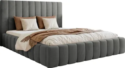 Produktbild von Selsey Fiarro - Polsterbett 160x200 mit Bettkasten, Velours, grau