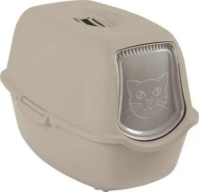 Produktbild von Rotho Katzentoilette Eco Bailey mit geruchshemmendem Aktivkohlefilter - Katzenklo 56,0 x 40,0 x 39,0 cm - Katzen Toilette inkl. Haube und Schwingtür