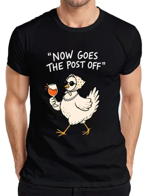 Produktbild von Now Goes The Post Off Huhn Aperol Spritz Wein Lustig Denglish Herren T-Shirt, Schwarz, XXL
