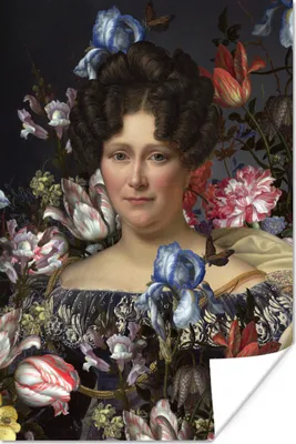 Produktbild von MuchoWow® Poster Johanna Henriette Engelen - Dubois Drahonet - Blumen 80x120 cm - Papierdruck