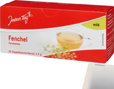 Produktbild von Jeden Tag Tee Fenchel (25x2g Packung) + usy Block