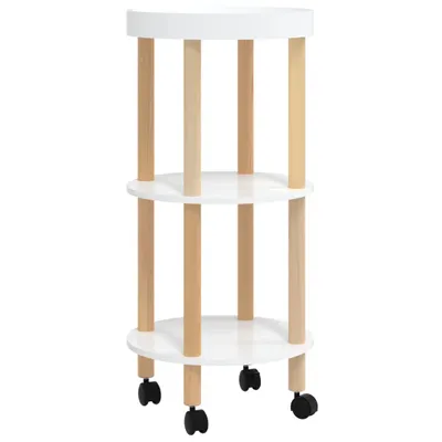 Immagine prodotto di Carrello portavivande 3 ripiani bianco 38x38x82cm materiale legno legno di pino