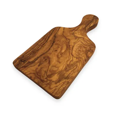 Produktbild von Schneidebrett mit Griff "Classica" L 29 cm handgemacht aus Olivenholz