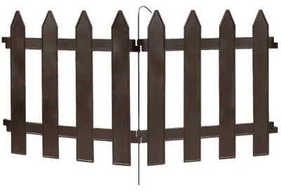 Zdjęcie produktu dla Ogrodzenie – panel ogrodzeniowy z tworzywa sztucznego – 30 x 30 cm – zestaw 10 sztuk – kolor brązowy