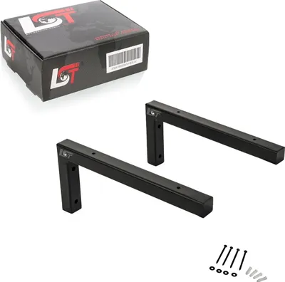 Produktbild von 2x Wandkonsole Waschtischhalterung Regalträger matt schwarz 35 cm Winkel
