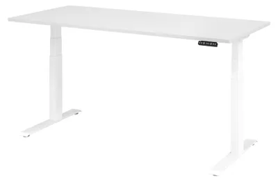 Immagine prodotto di Scrivania regolabile in altezza XDKB | 2 motori | 120 - 180 cm | elettrica, dimensioni piano:180 x 80 cm, colore piano:bianco, colore struttura:bianco