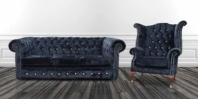 Produktbild von Sofagarnitur Chesterfield Polster Couch Sofa Leder Sitz Garnitur Ohrensessel 425
