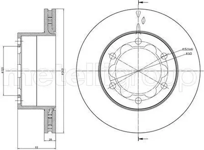 Produktbild von 2x METELLI Bremsscheibe 23-0880 für VW CRAFTER 30-50 Kasten (2E_) 93 0mm 303 0mm