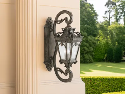 Produktbild von Große antike LED Außenwandleuchte, Wandlaterne Fassadenbeleuchtung Hauswand 96cm