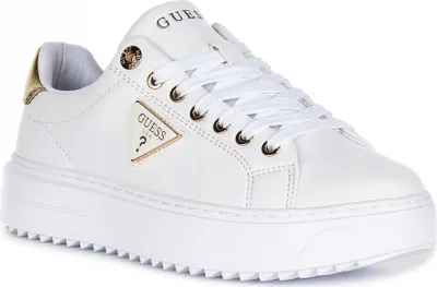 Produktbild von Guess Denisa Sneaker in Weiß Gold für Damen – 7 UK - 40 EU - 9.5 US / White Gold