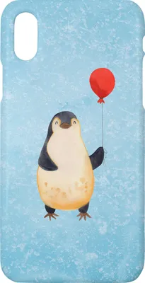 Produktbild von Mr. & Mrs. Panda Iphone 10 Handyhülle Pinguin Luftballon - Eisblau - Geschenk, Cover, Beste Freundin, X, Liebe, Kirmes, Geschenkidee, Jahrmarkt, Handy, Hülle