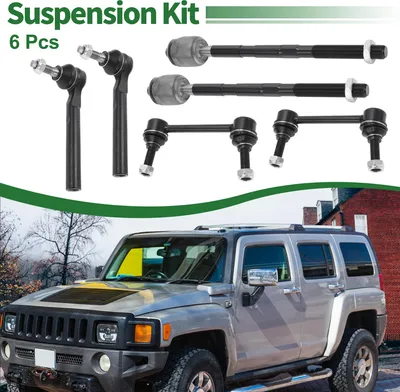 Image de Kit De Suspension Avant 6 Pièces Extrémités De Biellette De Direction Extérieure Et Intérieure Barre De Liaison Avant Pour Hummer H3 2006-2010