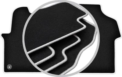 Produktbild von Fußmatten Velours Schwarz/Silber für Citroen Jumpy III 2018- Set 2-tlg
