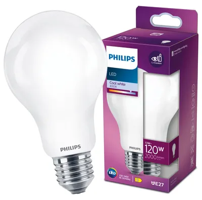 Zdjęcie produktu dla Philips Żarówka żarnikowa matowa 120 W A67 E27, 13 W, 120 W, E27, 2000 lm, 15000 h, Zimne białe