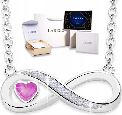 Produktbild von Silberne Infinity-Halskette mit Herz-Zirkonia, Liebes-Unendlichkeit, 925er Silber