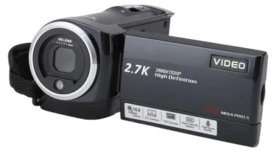 Produktbild von 2,7K Camcorder, professionelle Ausführung, 2,8-Zoll-Display, HD, 56 Megapixel, 16-facher digitaler Zoom, Vlogging-Kamera für Aufnahmen im Freien und auf Reisen