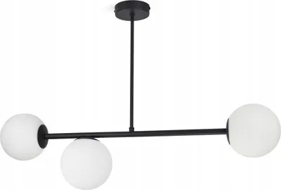 Obrázek produktu pro LUXOLAR Led stropní svítidlo - Stropní svítidlo 3 světla černé 15W, G9 - Závěsné svítidlo do obývacího pokoje, bílé skleněné koule