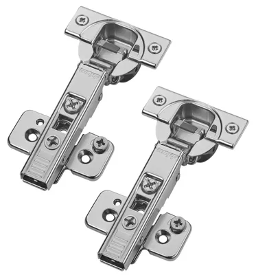 Produktbild von Blum Scharnier CLIP top 71B3580 Eckanschlag – Kreuzmontageplatte 173H7100 und Schrauben (2 Stück)