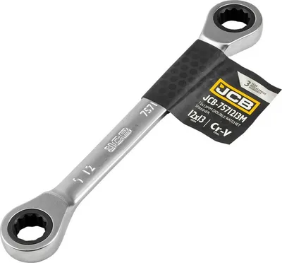 Produktbild von JCB | Doppel-Ratschenschlüssel 12x13mm, Doppelringschlüssel mit Ratsche