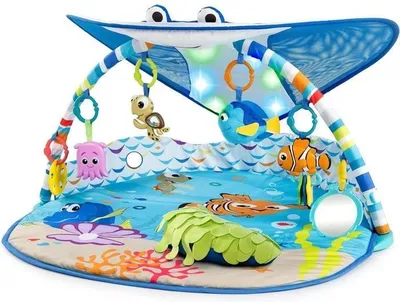 Image de Tapis d'éveil bébé Disney Baby Nemo, 70+ sons et activités, Guirlande Lumineuse, Miroir, Coussin de maintien