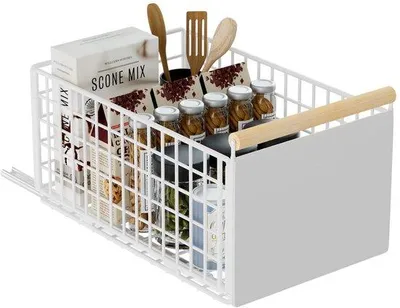 Image de Tiroir télescopique pour armoires de cuisine avec fixation autocollante
