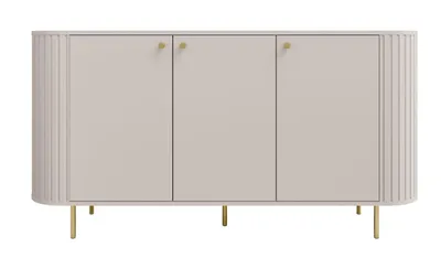 Produktbild von Kommode OVALIO 830 165 cm Sideboard  Sandbeige – Abgerundete Seiten, geriffelt