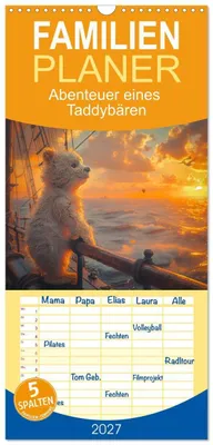 Produktbild von Familienplaner 2027 - Abenteuer eines Taddybären mit 5 Spalten (Wandkalender, 21 x 45 cm) CALVENDO