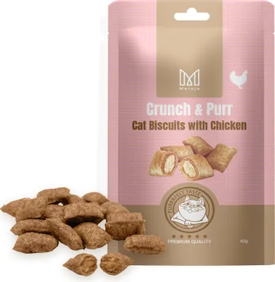 Produktbild von Katzensnack Crunch & Purr – Soft Chicken Biscuits Mersjo 40g
