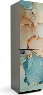 Produktbild von Abstrakte Flüssigkeitsflecken – Magnetische Kühlschrank Abdeckung – Dekorfolie magnetisch Küche – Kühlschrank Magnet Deko – selbstklebende Magnettafel – Magnetfolie für Kühlschranktür – 60x205 cm