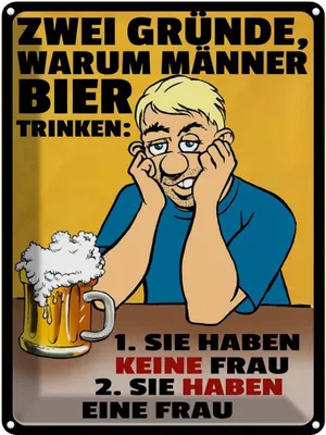 Produktbild von vianmo Blechschild 40x30 cm Gründe warum Männer Bier trinken Spruch Zitat