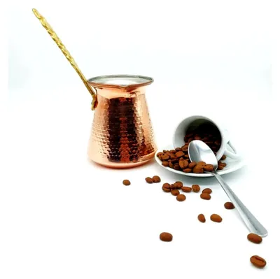 Produktbild von Türkische Kaffeemaschine, 5 Größen, Cezve Ibrik Briki, handgefertigt aus Kupfer