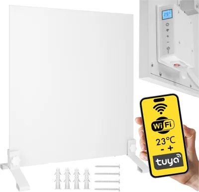 Zdjęcie produktu dla GRZEJNIK NA PODCZERWIEŃ PROMIENNIK ELEKTRYCZNY PANEL IR MILANO 350W +WiFi +NÓŻKI