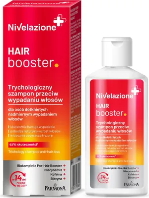 A product shot of a shampoo bottle and its box.