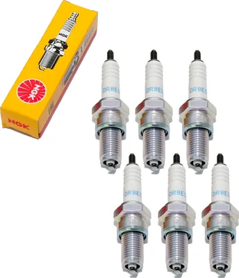 Produktbild von Zündkerzen Set NGK 6x DR8ES-L Zündkerze entstört, 19,0mm Langgewinde Ø 12,0mm Hex 18,0mm, Elektrodenabstand 0,75mm, Wärmewert 8, 2556 / 2923
