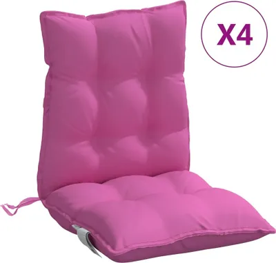 Immagine prodotto di vidaXL Cuscini per schienale basso 4 pezzi. Tessuto Oxford rosa