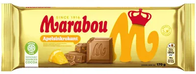 Productafbeelding van Marabou Appelsiensnoepjes, knapperig, 170 gram
