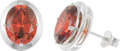 trendor 21340-07 Damen-Ohrringe 925 Silber Zirkonia Padparadscha-Rot 1