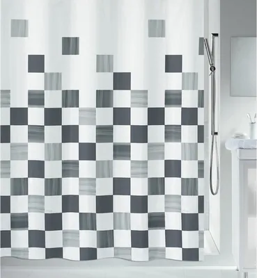 Obrázok produktu pre Spirella 7610583155290, Vzor, Prsteň, Polyester, Šedá, Biela, 30 °C, 1800 mm