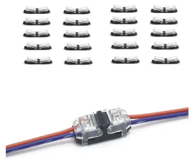 20 Stück H2 2-polige Drahtverbinder, transparent, 18-22 AWG