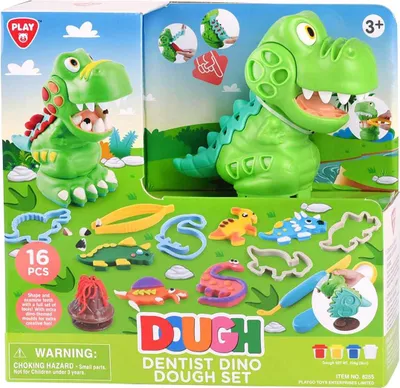 Image de Playgo Dino Tandarts Kleiset - 4 Kleipotjes