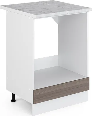 Produktbild von Vicco Herdumbauschrank R-Line, 60 cm , AP Marmor, Grau/Weiß