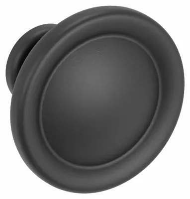 Productafbeelding van Knop voor meubel, 35 mm, zinkmetaal (zamac), zwarte matte lak. Set van 6 stuks