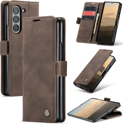 Obrázek produktu pro Pouzdro pro Samsung Galaxy Z Fold 6, RetroPolyuretanKožené Pouzdro s Funkcí Stojánku bronz
