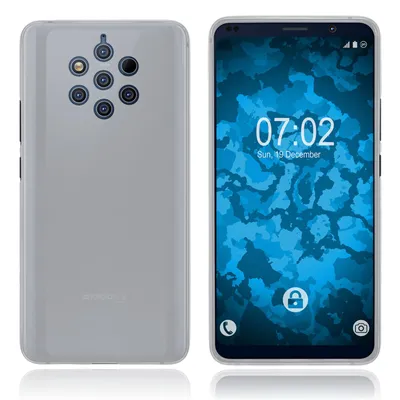 Produktbild von PhoneNatic Case kompatibel mit  Nokia 9 PureView - transparent-weiß Silikon Hülle matt Cover